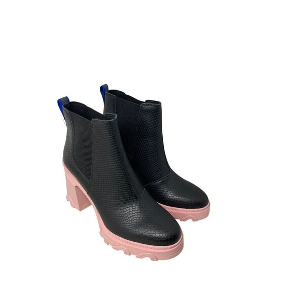 Sorel Chelsea Boots Women's Size 10.5 Black Pink Brex Heel - Picture 2 of 11
